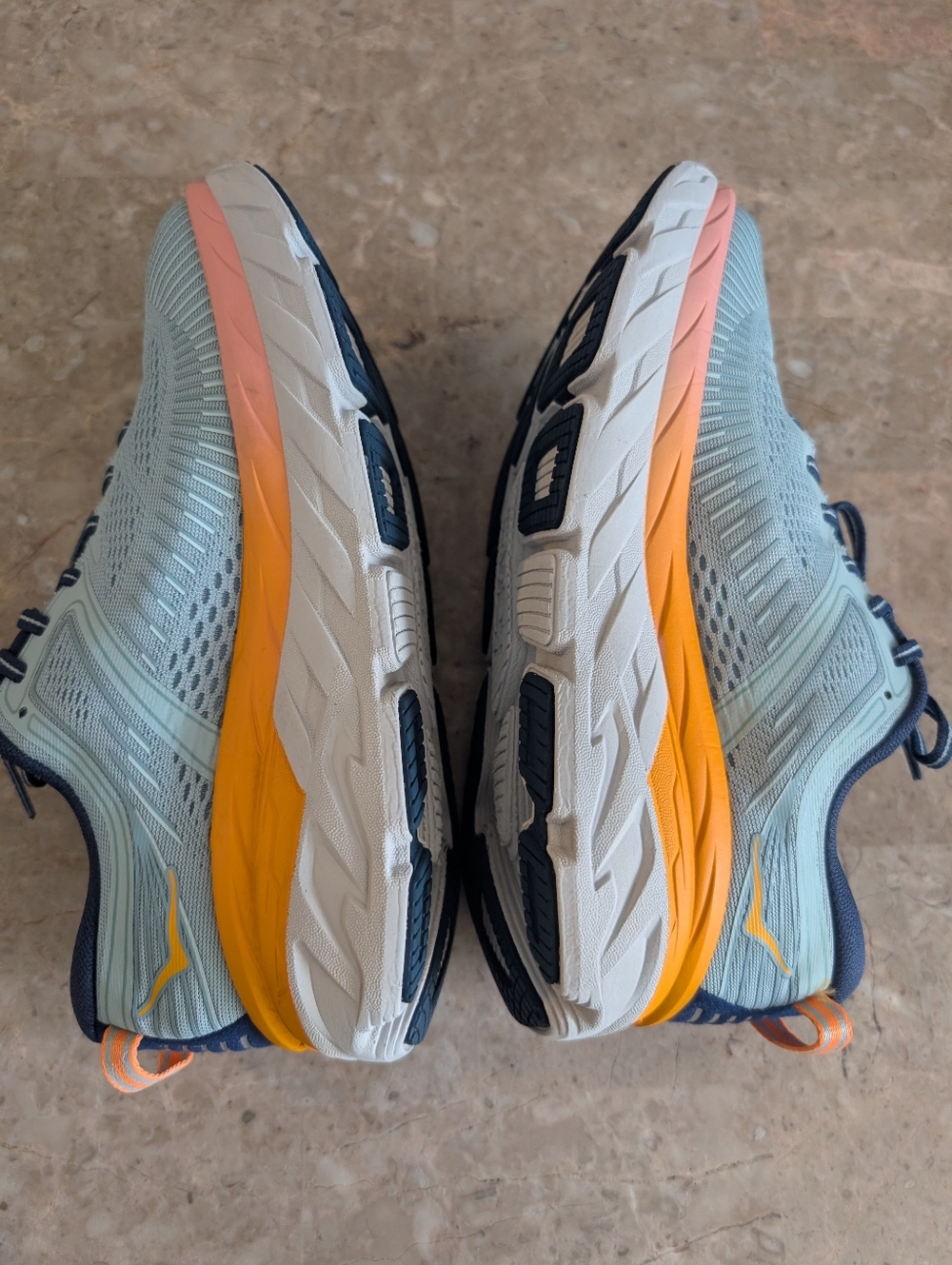 Hoka One One Bombi 7 Cushioned Running Shoes Navy/Light Blue Women's Size 8.5 - Picture 8 of 14